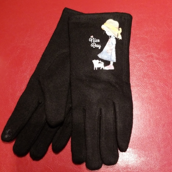 Ladies black gloves - Picture 2 of 5